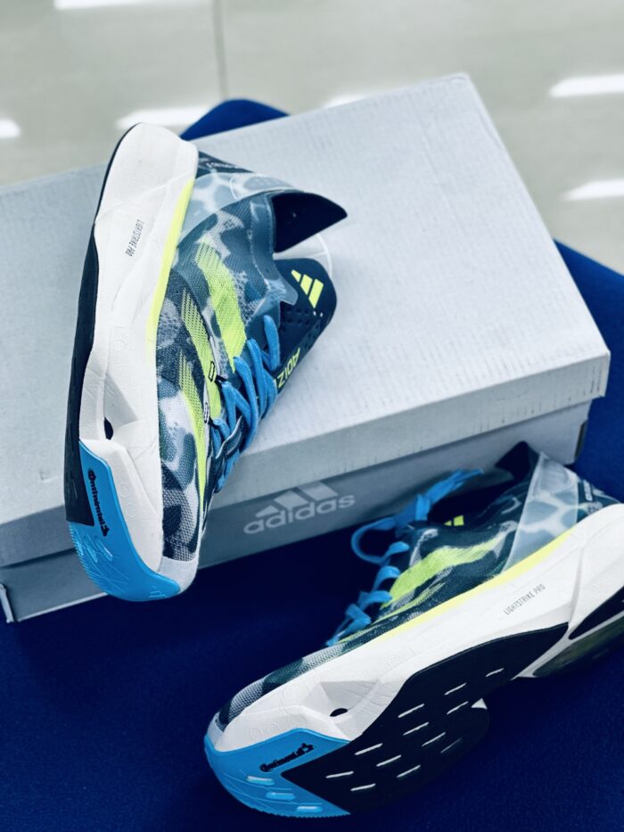 Adidas Adizero Adios Pro 3 Crystal White Lucid Lemon Blue Burst - Image 6