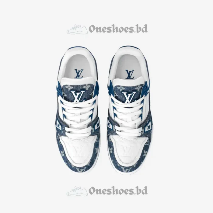 Louis Vuitton Trainer Monogram Denim White/Blue 1:1 - Image 3