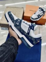 Louis Vuitton LV Trainer Monogram Denim White Blue - Image 2