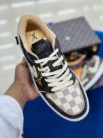 Louis Vuitton x Nike Air Jordan 1 Low OG Custom Brown - Image 4