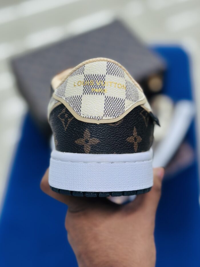 Louis Vuitton x Nike Air Jordan 1 Low OG Custom Brown - Image 5