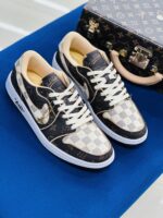 Louis Vuitton x Nike Air Jordan 1 Low OG Custom Brown - Image 7