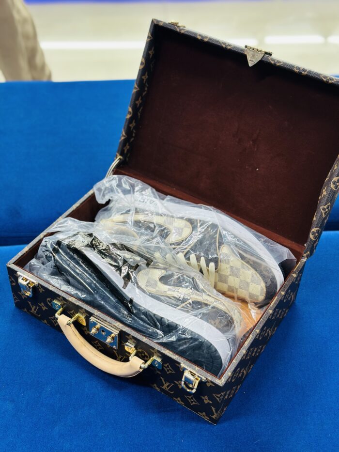 Louis Vuitton x Nike Air Jordan 1 Low OG Custom Brown - Image 9