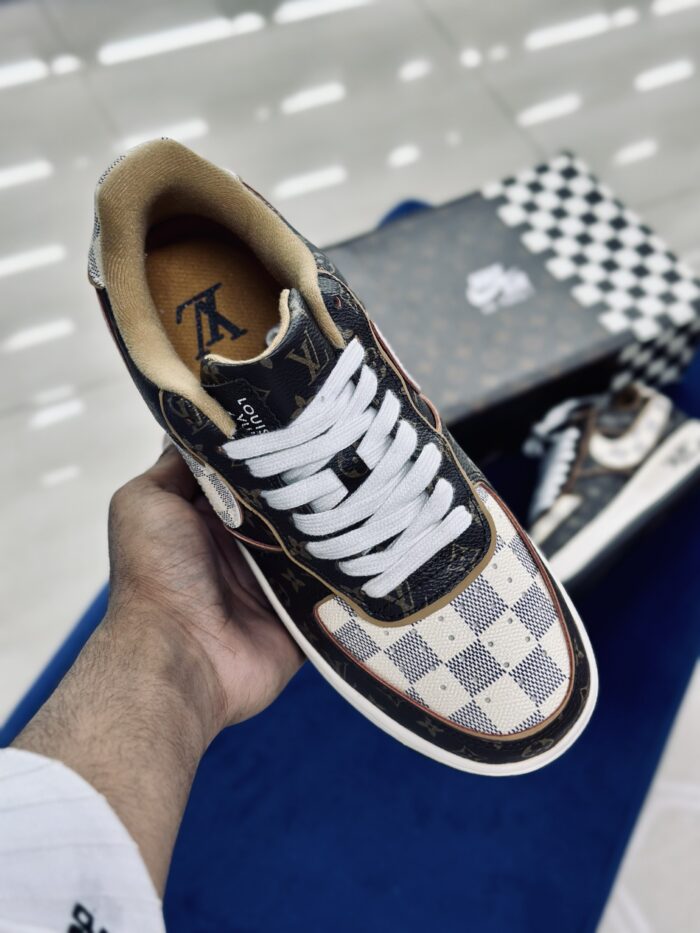 Louis Vuitton X Nike Air Force 1 Low Monogram Brown Damier Azur - Image 3