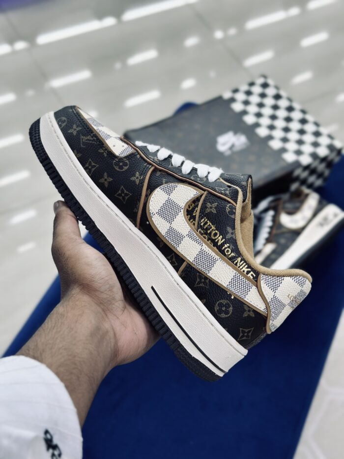 Louis Vuitton X Nike Air Force 1 Low Monogram Brown Damier Azur - Image 2
