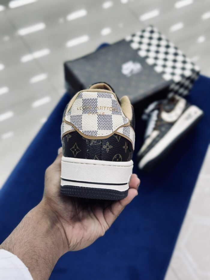 Louis Vuitton X Nike Air Force 1 Low Monogram Brown Damier Azur - Image 5