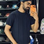 Short-Sleeved Knit Crewneck T-Shirt (Navy Blue)