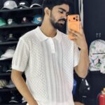 Short-Sleeved Knit Polo Shirt (White)