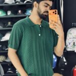 Short-Sleeved Knit Polo Shirt (Green)
