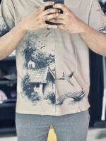 Short-Sleeves Monoshade Shirt (Brown) - Image 2