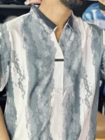 Short-Sleeves Marble Streak Shirt (Gray) - Image 2