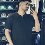 Fine-knit Cotton Polo Shirt V-Neck (Black)